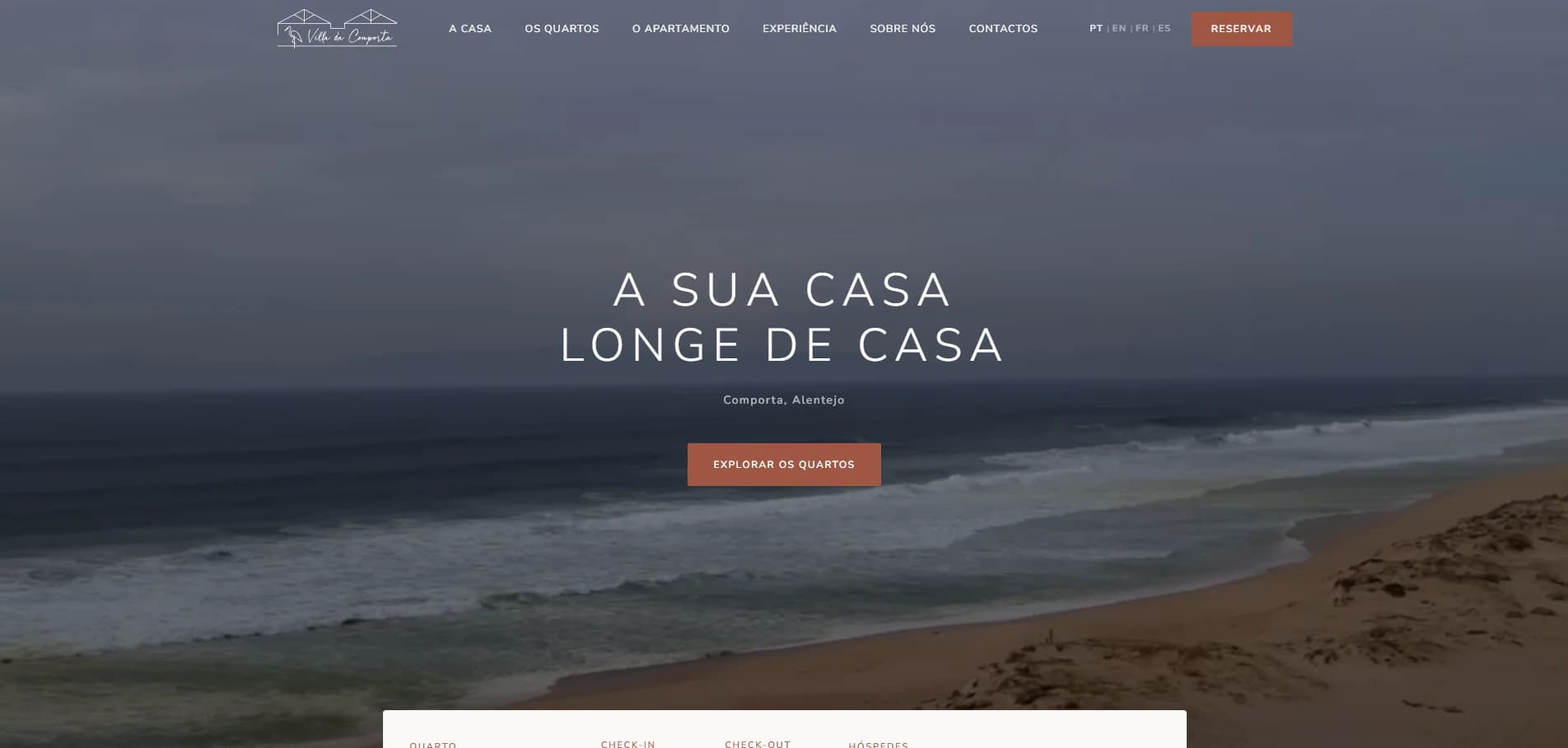 Villa da Comporta — website desenvolvido pela Vetra Surface